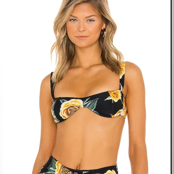 Onia Weworewhat Sorrento top and Sardinia bottom in Black Roses - Picture 3 of 9